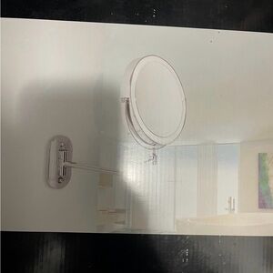 Wall-Mounted Silver Makeup Mirror